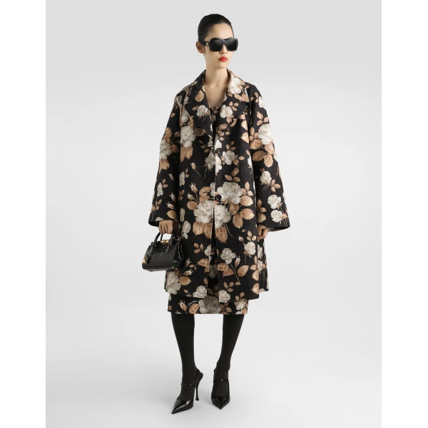 Dolce & Gabbana Vintage rose-print single-breasted coat, view 2