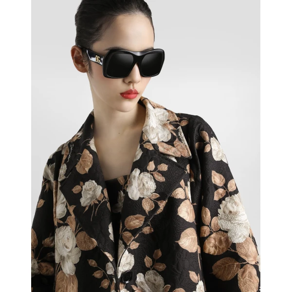 Dolce & Gabbana Vintage rose-print single-breasted coat, view 4