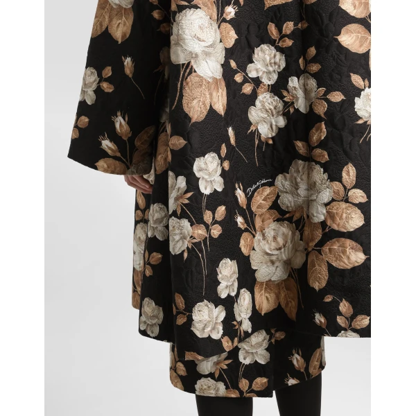 Dolce & Gabbana Vintage rose-print single-breasted coat, view 5