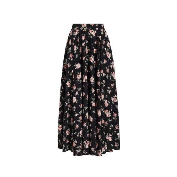 Dolce & Gabbana Vintage roses-print charmeuse circle skirt