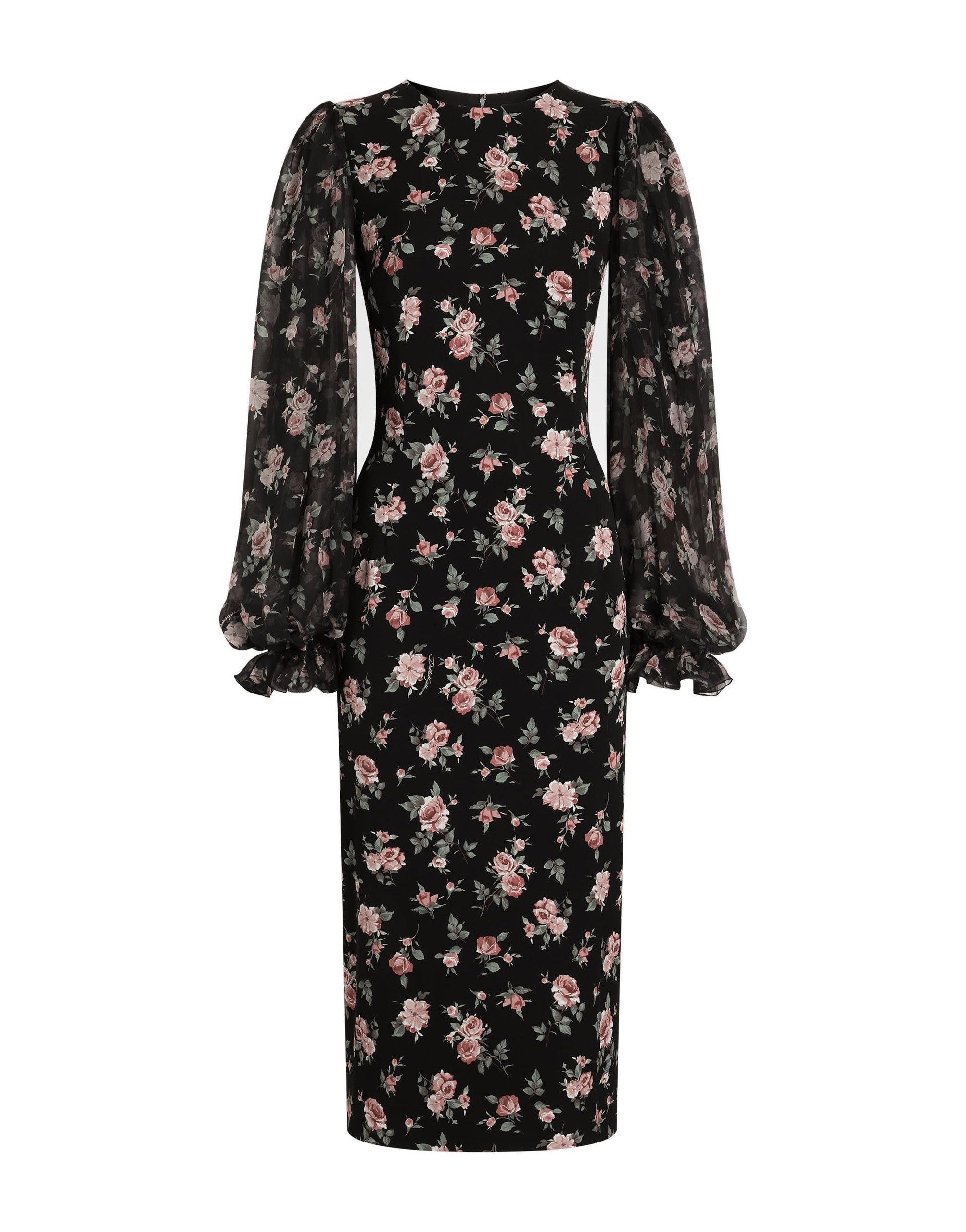 Dolce & Gabbana Vintage roses-print charmeuse dress