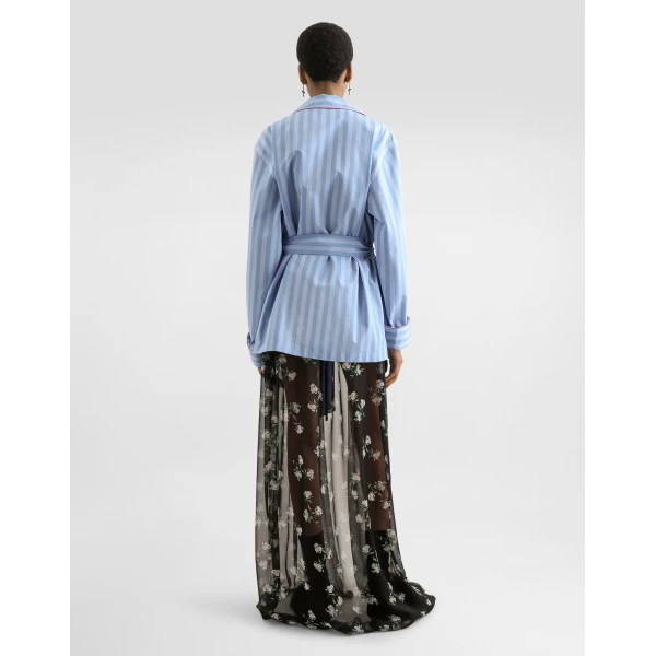 Dolce & Gabbana Violets-print chiffon robe dress, view 3
