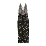 Dolce & Gabbana Violets-print dress with lace insert
