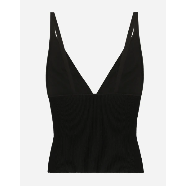 Dolce & Gabbana Viscose-knit vest top, view 3