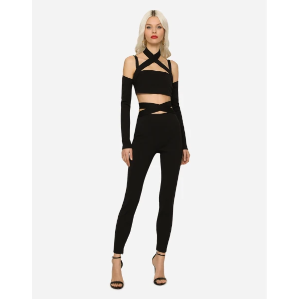 Dolce & Gabbana Viscose pants with strap detail, view 2