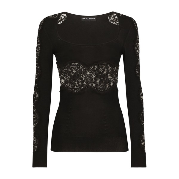 Dolce & Gabbana Viscose sweater with lace inserts