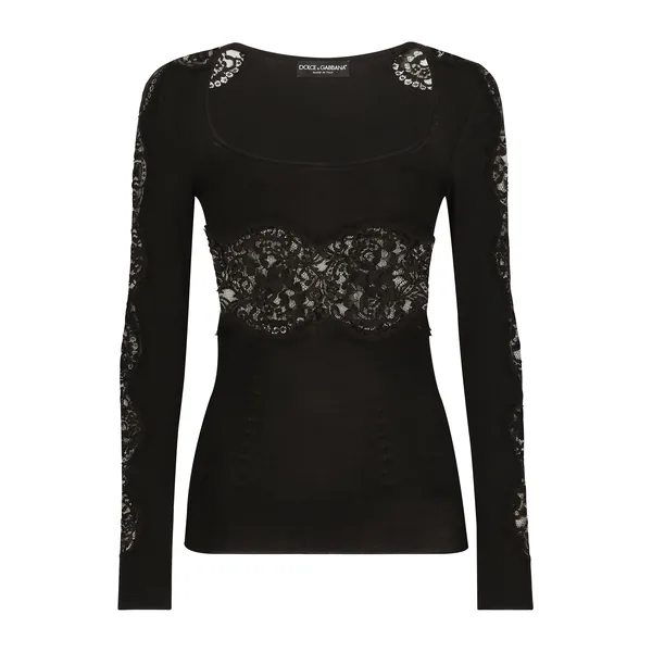 Dolce & Gabbana Viscose sweater with lace inserts