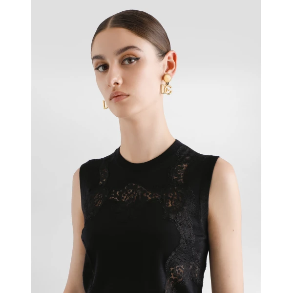 Dolce & Gabbana Wool and lace tank top, view 4