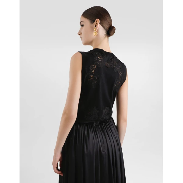 Dolce & Gabbana Wool and lace tank top, view 5
