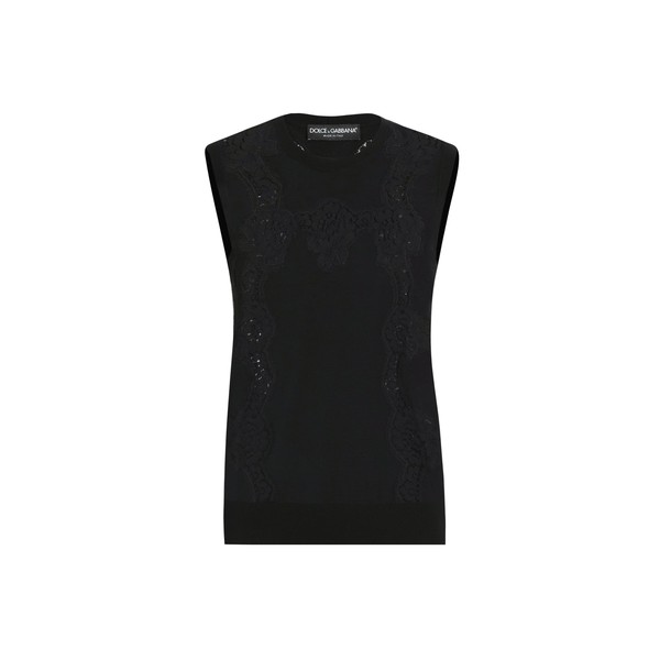Dolce & Gabbana Wool and lace tank top