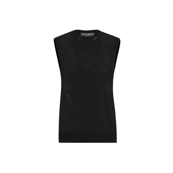Dolce & Gabbana Wool and lace tank top