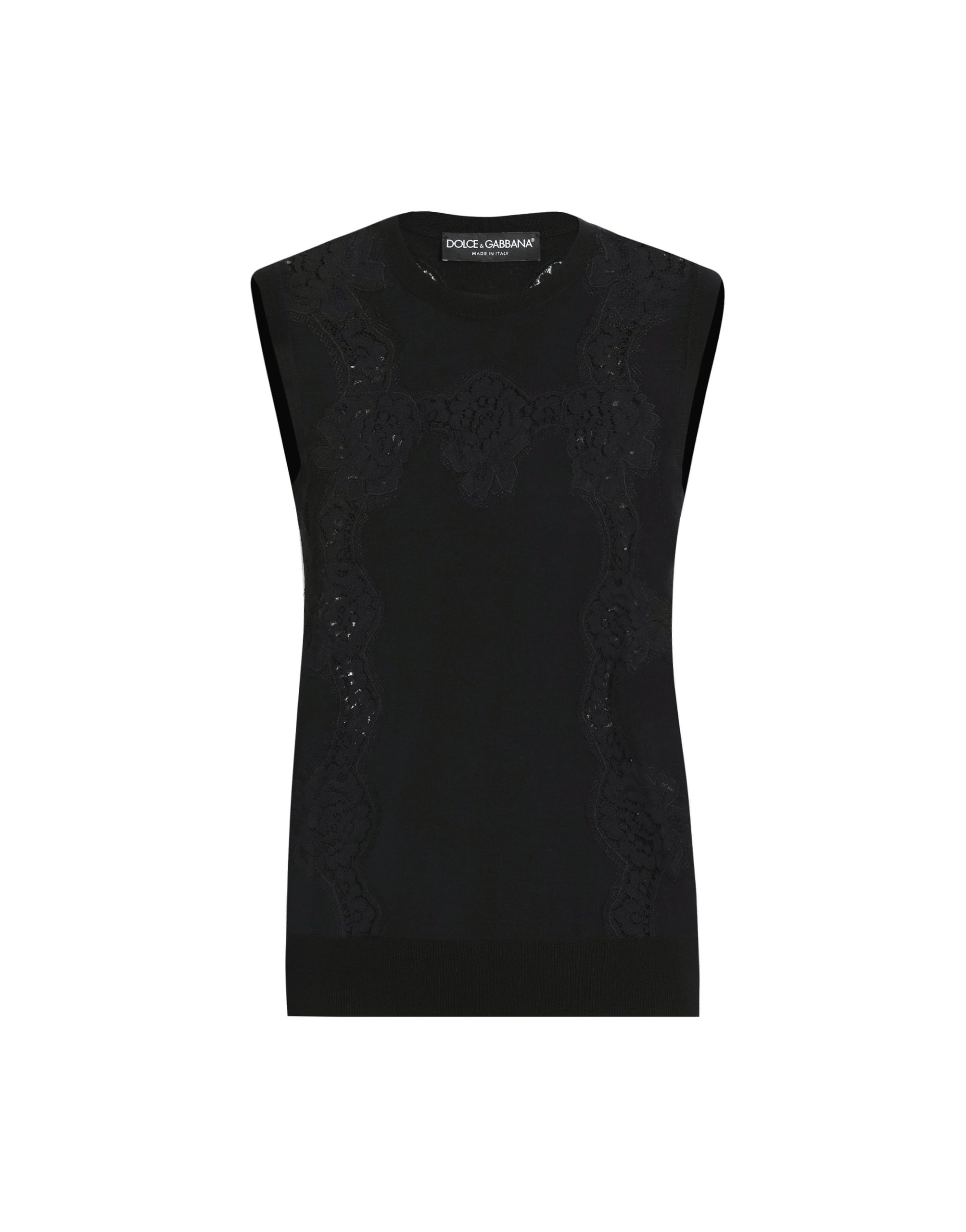 Dolce & Gabbana Wool and lace tank top