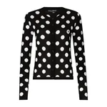 Dolce & Gabbana Wool and silk cardigan with polka-dot inlay