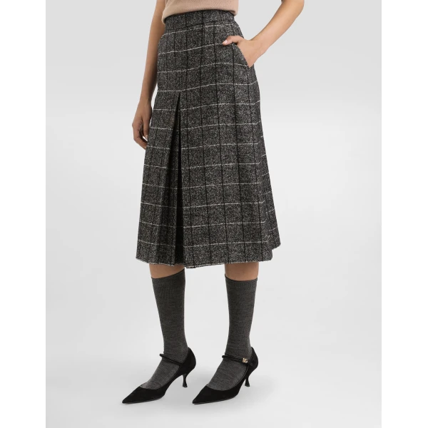 Dolce & Gabbana Wool blend check skirt, view 4