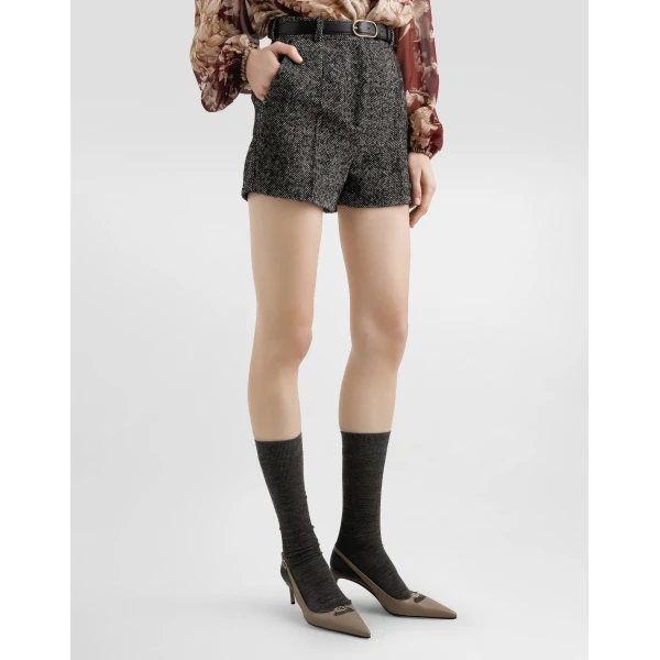 Dolce & Gabbana Wool blend chevron shorts, view 4