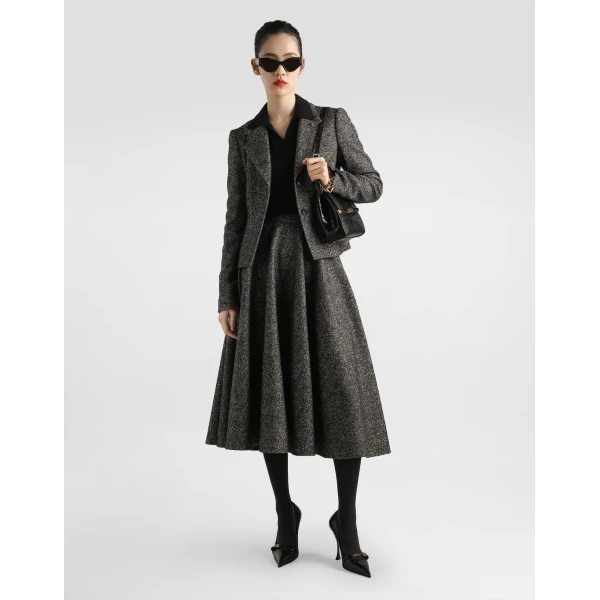 Dolce & Gabbana Wool blend dotted circle skirt, view 2
