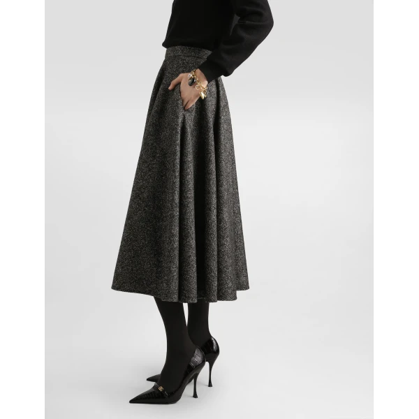 Dolce & Gabbana Wool blend dotted circle skirt, view 4