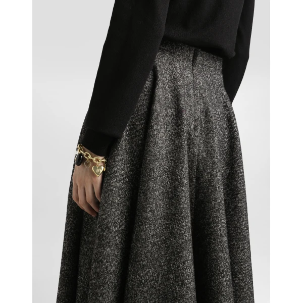 Dolce & Gabbana Wool blend dotted circle skirt, view 5