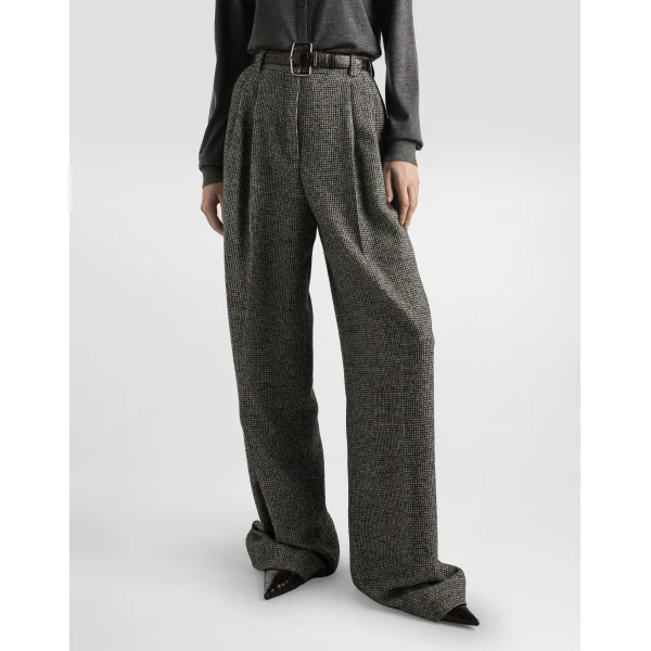 Dolce & Gabbana Wool blend trousers with dotted print, view 2