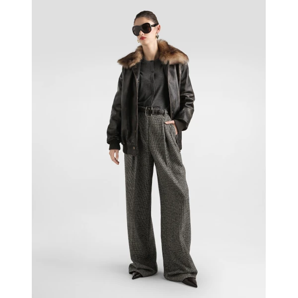 Dolce & Gabbana Wool blend trousers with dotted print, view 4