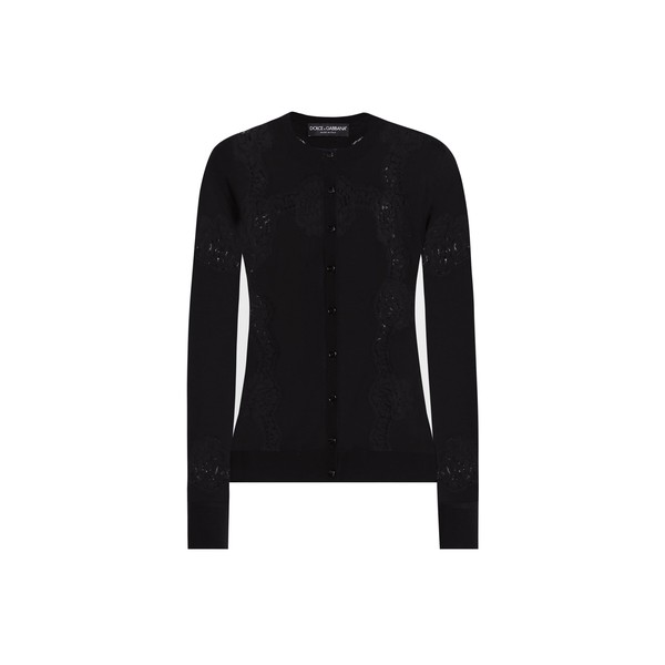 Dolce & Gabbana Wool cardigan with lace