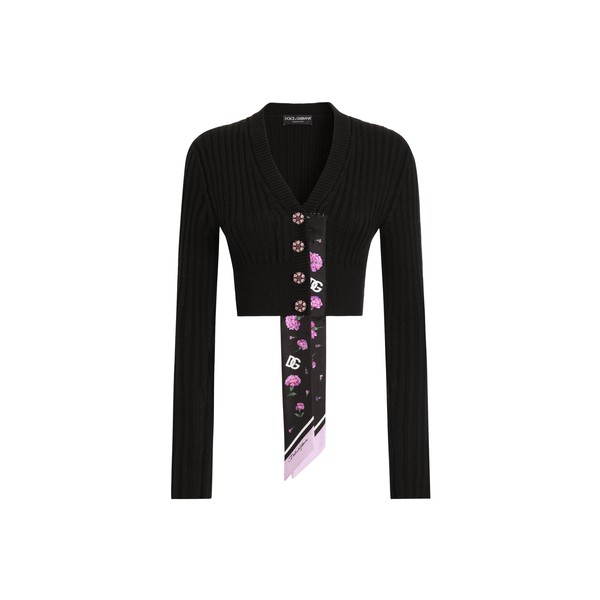 Dolce & Gabbana Wool cardigan with offset rib
