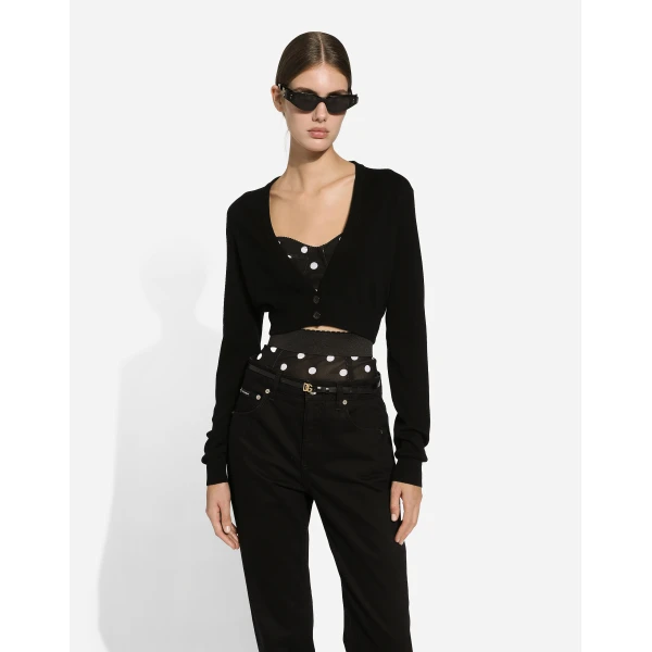 Dolce & Gabbana Wool cardigan with plunging necklace, view 2