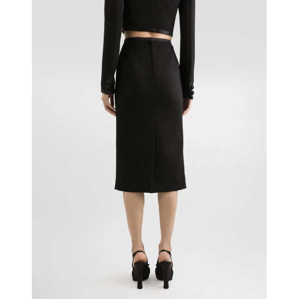 Dolce & Gabbana Wool crepe calf-length pencil dress, view 5