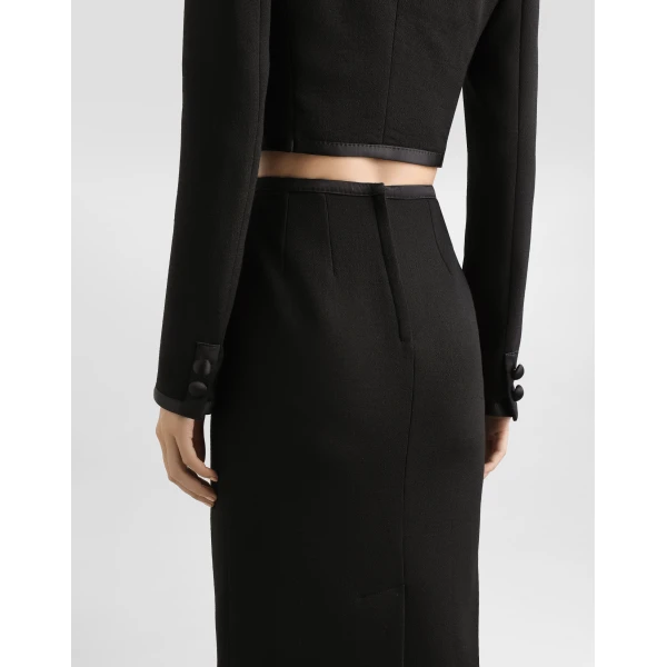 Dolce & Gabbana Wool crepe calf-length pencil dress, view 6