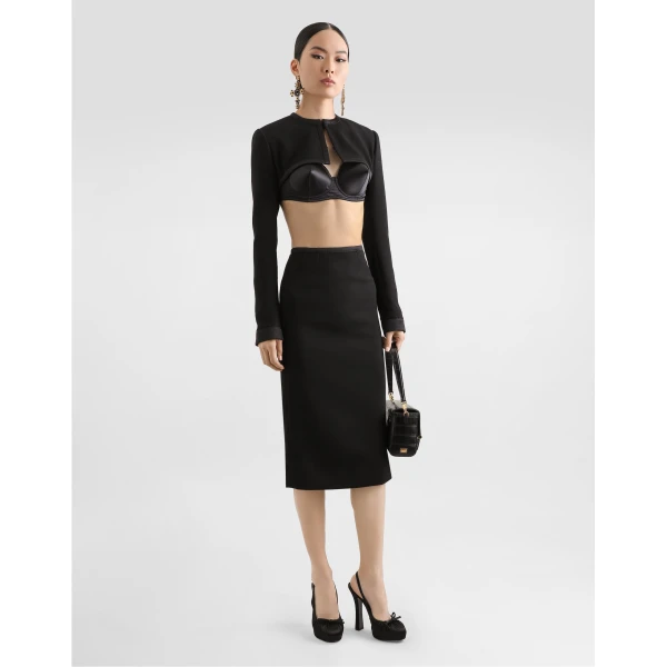 Dolce & Gabbana Wool crepe shrug Top, view 2