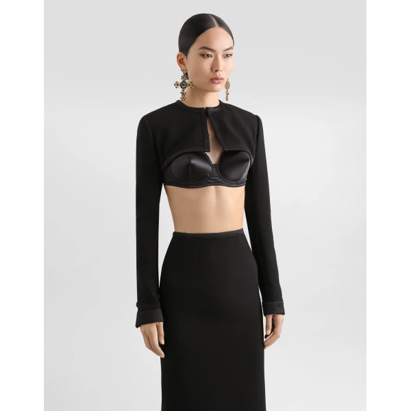 Dolce & Gabbana Wool crepe shrug Top, view 4