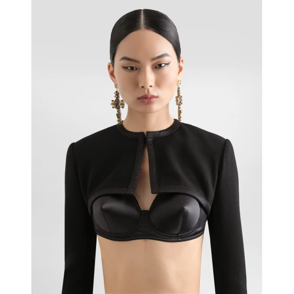 Dolce & Gabbana Wool crepe shrug Top, view 6
