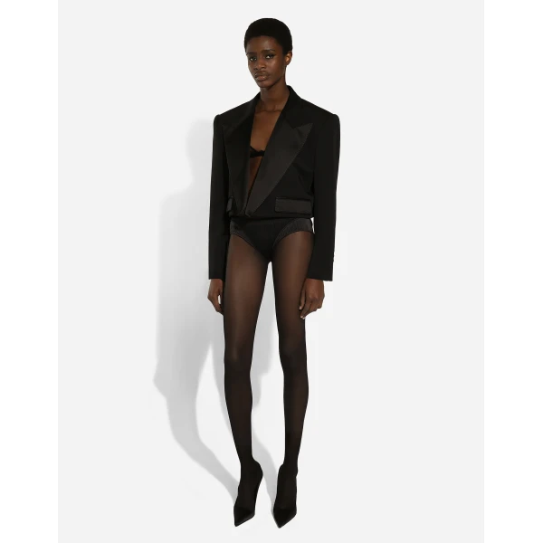 Dolce & Gabbana Wool gabardine Spencer tuxedo jacket, view 3
