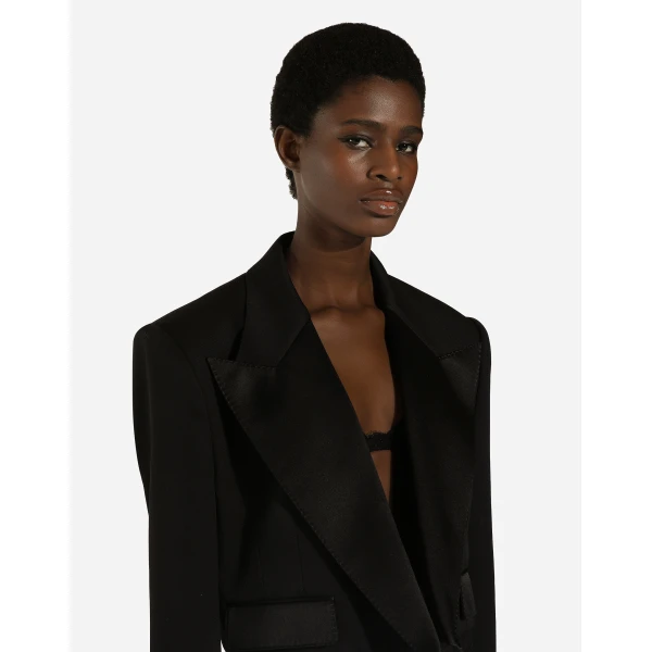 Dolce & Gabbana Wool gabardine Spencer tuxedo jacket, view 6