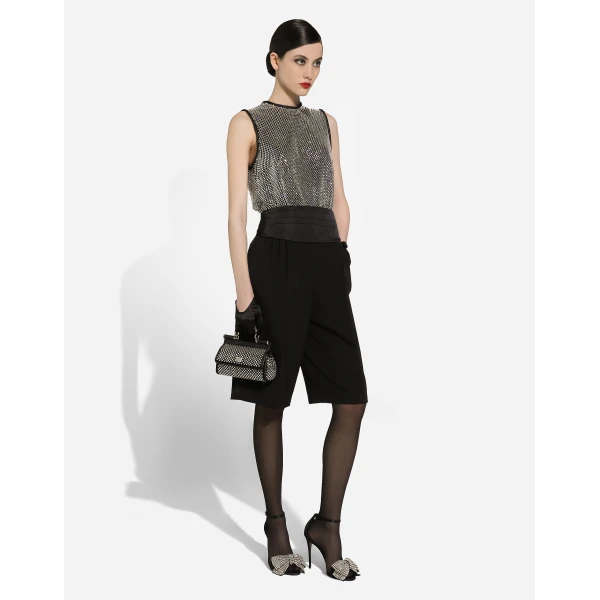 Dolce & Gabbana Wool gabardine tuxedo Bermuda shorts, view 3