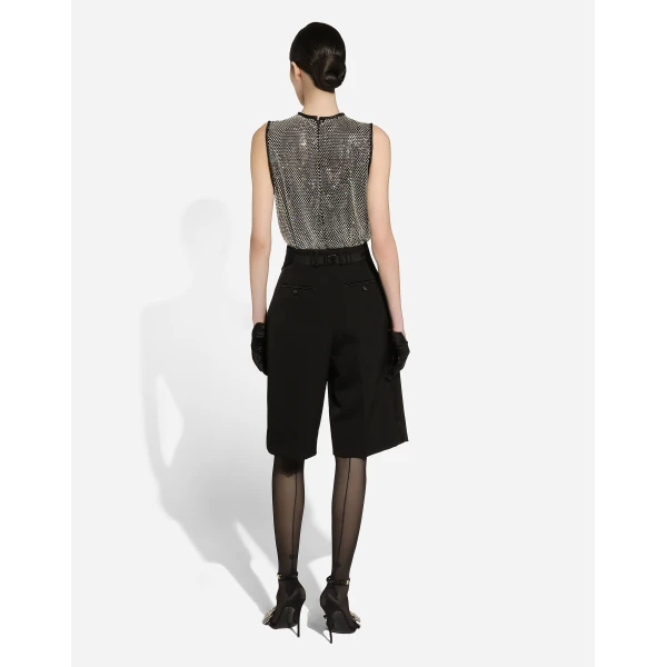 Dolce & Gabbana Wool gabardine tuxedo Bermuda shorts, view 4
