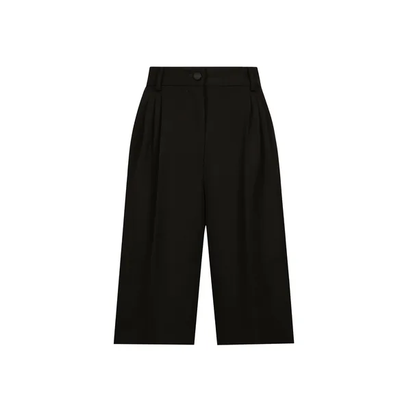 Wool gabardine tuxedo Bermuda shorts