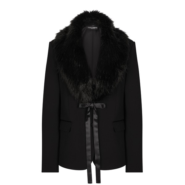 Dolce & Gabbana Wool jacket with faux fur collar