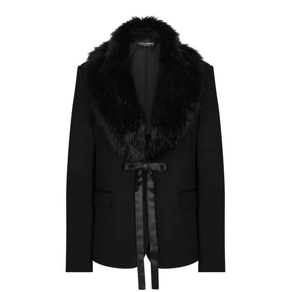 Dolce & Gabbana Wool jacket with faux fur collar