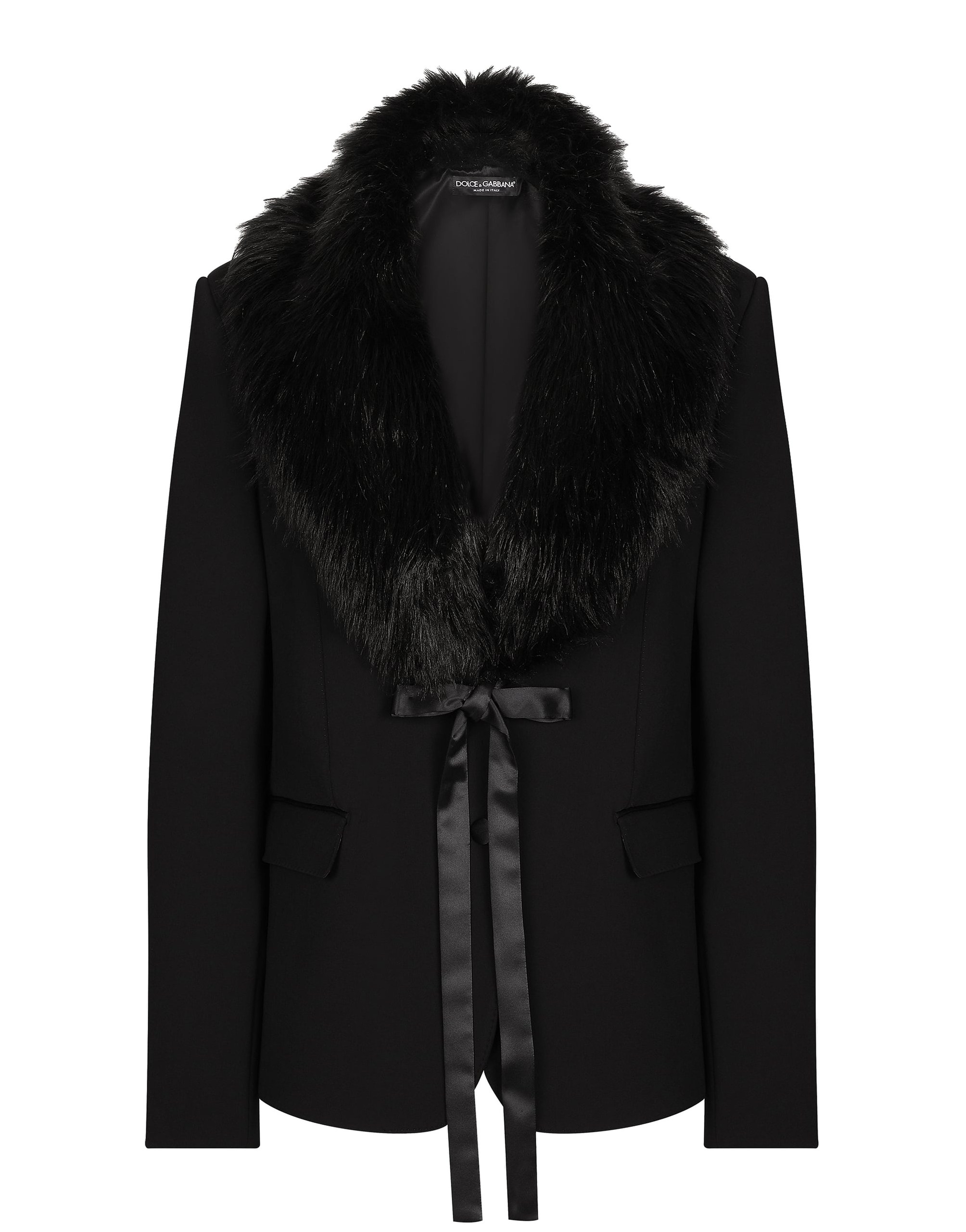 Dolce & Gabbana Wool jacket with faux fur collar