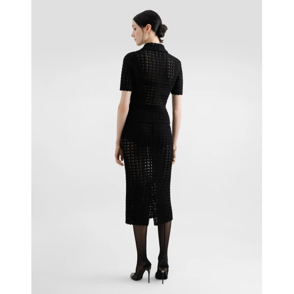 Dolce & Gabbana Wool lace-stitch polo-shirt Top, view 3