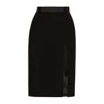 Dolce & Gabbana Wool midi pencil skirt with satin waistband