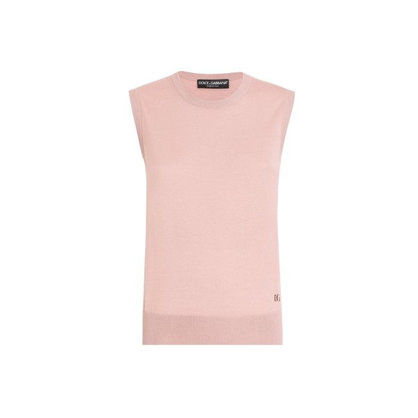 Dolce & Gabbana Wool tank top with DG logo embroidery