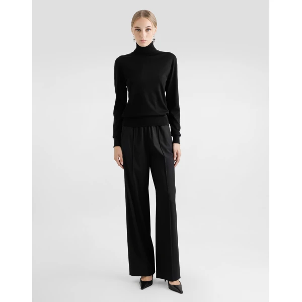 Dolce & Gabbana Wool turtle-neck sweater with DG logo embroidery, view 2