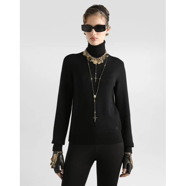 Dolce & Gabbana Wool turtleneck pullover Knit, view 2
