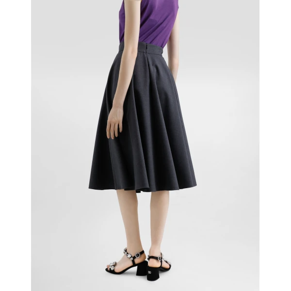 Dolce & Gabbana Woolen midi circle skirt, view 5