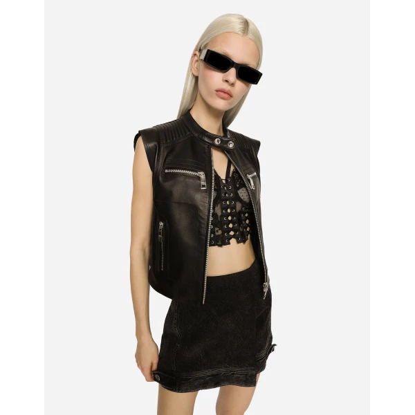 Dolce & Gabbana Zip-up leather vest, view 4