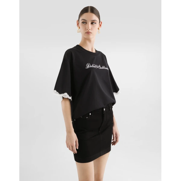 Dolce & Gabbana jersey t-shirt with embroidery Top, view 5