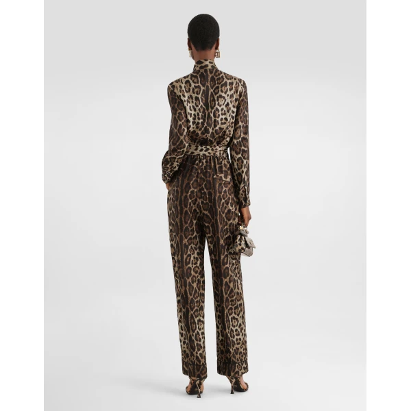 Dolce & Gabbana leo-print silk twill jumpsuit, view 3