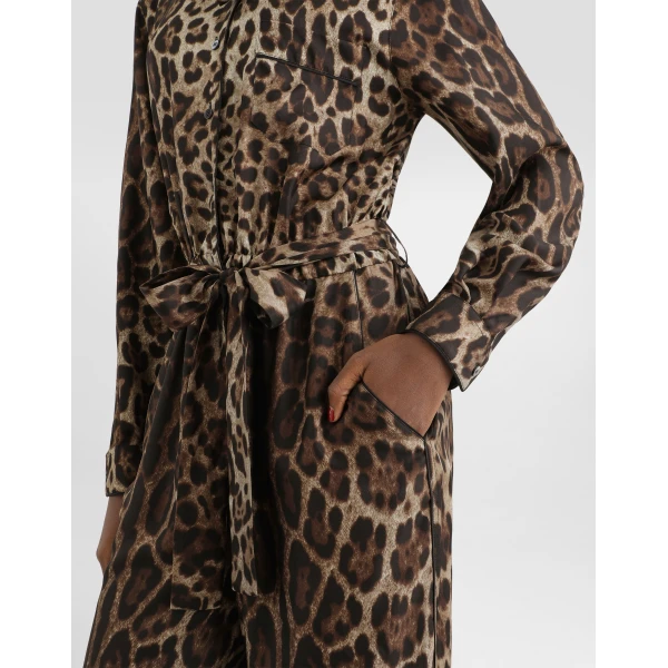 Dolce & Gabbana leo-print silk twill jumpsuit, view 5